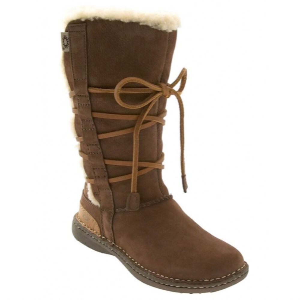 Ugg Brown Leather and Sheepskin Boots